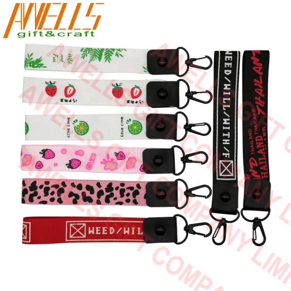 Polyester Twill Strap Key Chain Merrow Border 9C PMS Lanyard Key Chain