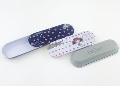 Boîte ovale de bidon de dessus de glissière de forme, petits conteneurs de bidon avec la conception populaire de couvercles