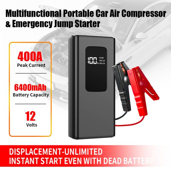 Automobile Emergency Mobile Power Supply 16000mAh 14.8V Portable Emergency Jump Starter SmartEmergency Car Battery Jump Starter with LED Light, Warning Light, SOS & Rechargeable Portability