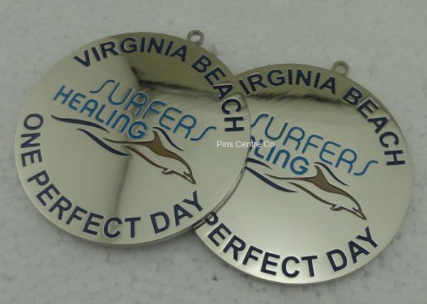 Brass Stamped Swimming Medals , Karate School Medals And 10K Marathon Awards Medals