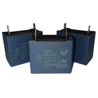 Ar condicionado Ventilador Capacitor CBB61 450V 4.0UF Auto-curação 10000 horas Capacitor de arranque