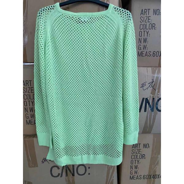 82% Cotton 18% Polyamide Ladies Pullover Sweater Loose Knitted