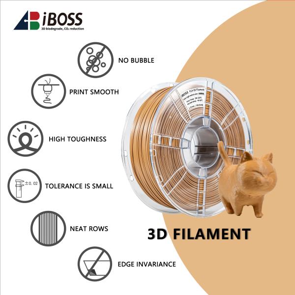 Filament pour imprimante 3D IBOSS PLA+ 1,75 mm Noyer clair 1,4 KG