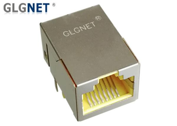 Right Angle Magnetic RJ45 Connector Rj45 Pcb Mount Jack 6 U Gold Plating