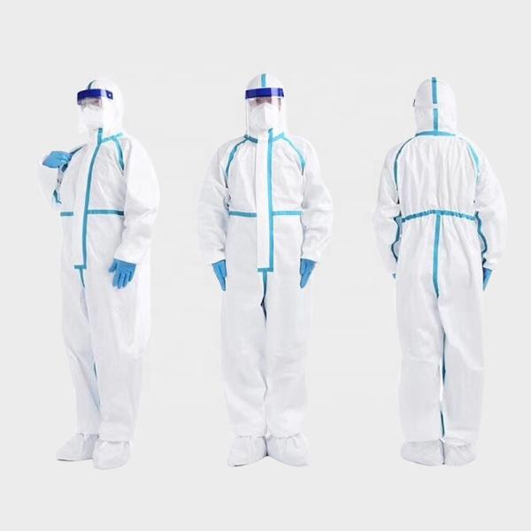 Waterproof Disposable Protective Suits , Virus Protective Clothing CE Certificate