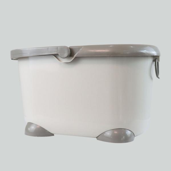 Magic Smart Round Rotating Mop And Bucket 6L Kitchen Floor Easy Wring With Stainless Steel Bucket