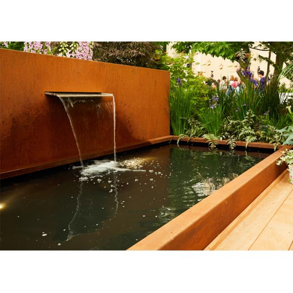 Современный ландшафт открытого сада фонтана Corten стальной прямоугольный