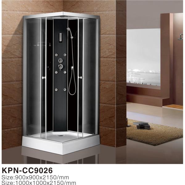 Shower Cabin with White acrylic tray 900x900x2150mm silive aluminium