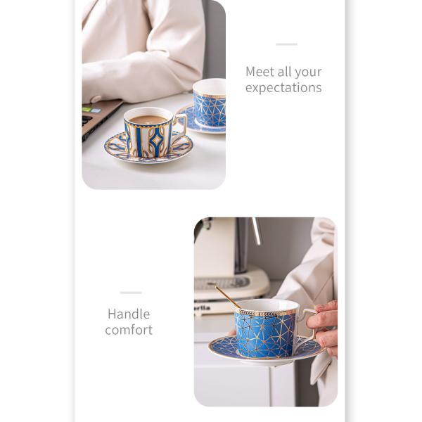 Многоразовый цветочный декальный дизайн фарфоровый стакан и тарелка набор керамический турецкий чайный стакан