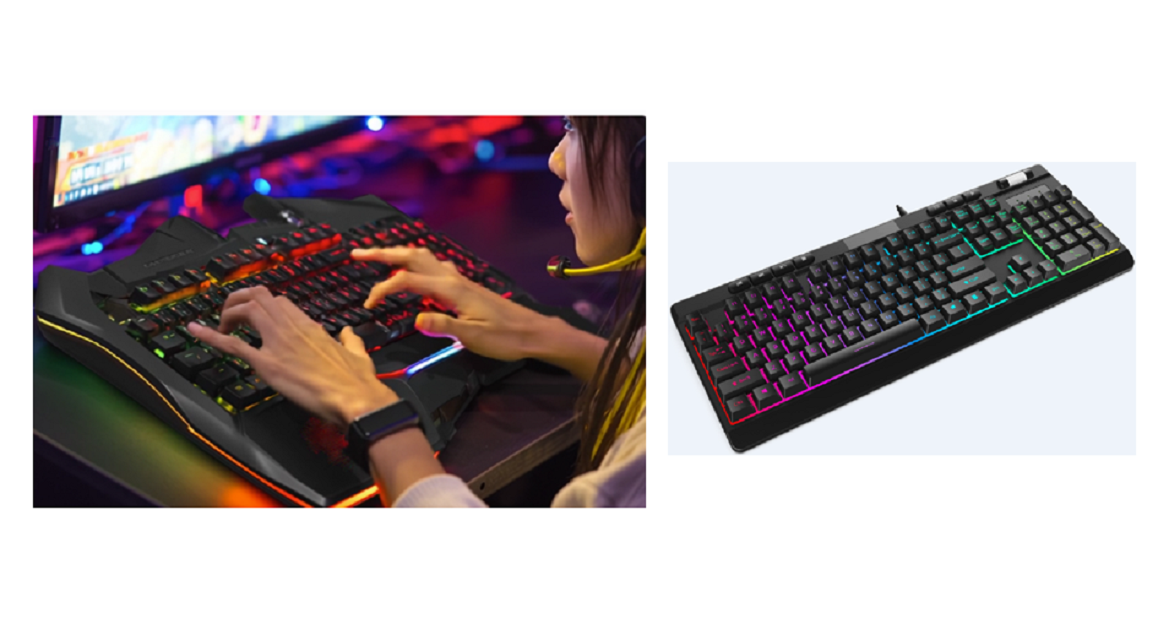 Teclado Gaming ETEK RGB, 104 Teclas, Multimedia, Retroiluminación Ajustable, Cable de Cuero de 1.5M, Negro, 660g