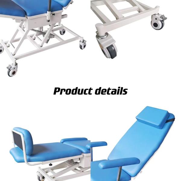 Экстренныйый выпуск больницы стула диализа угла регулируемый голубой стальной электрический