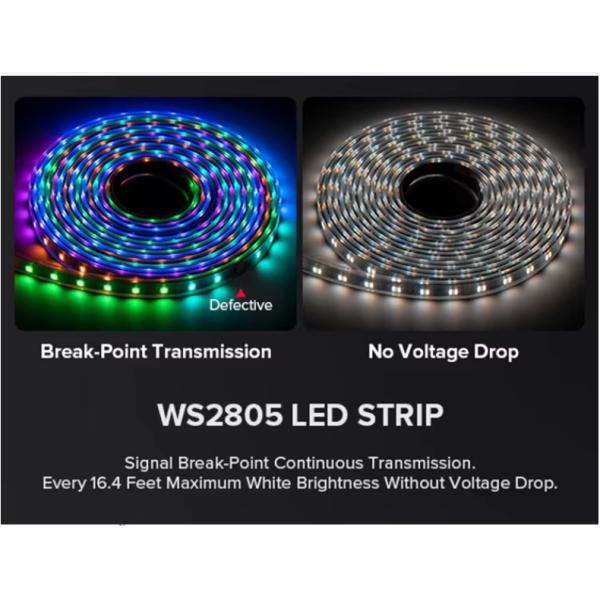 WS2805 Пункт перерыва Резюме RGBCW Пятицветная лента RGB + двухцветный фантастический цвет Пункт перерыва Резюме 12V24V
