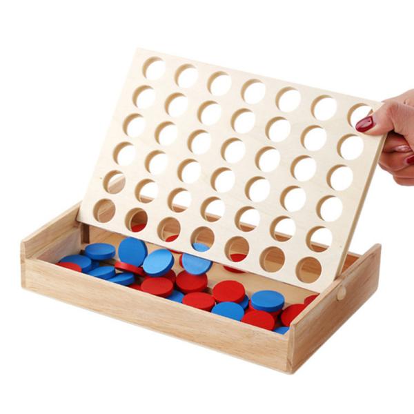 Educational Kids Line Up Row Board Puzzle Toy Wooden Foldable