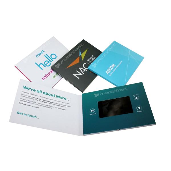 Hd Hardcover Video Brochure Card Charge Via USB Port For Christmas Gift