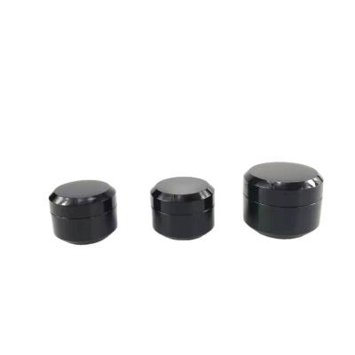 50g Round Plastic Cream Jar 50ml Double Wall Thick Black PP Plastic Jar for Cosmetics
