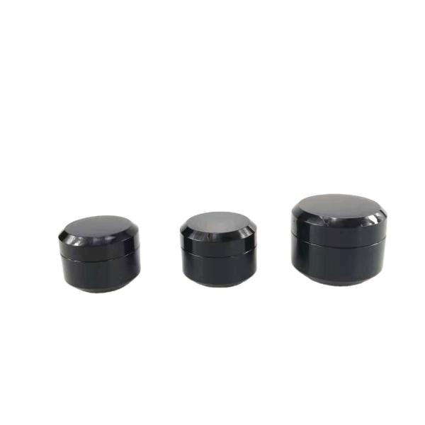 50g Round Plastic Cream Jar 50ml Double Wall Thick Black PP Plastic Jar for Cosmetics