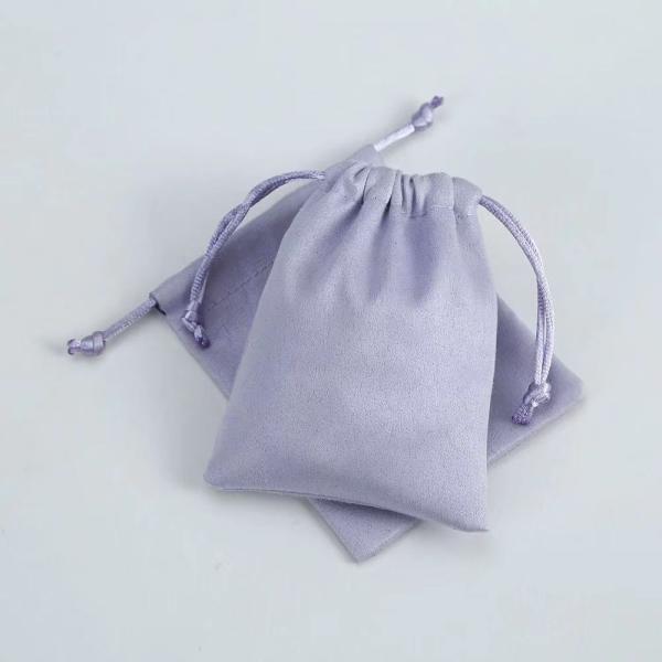 School Bag Trolley Velvet Drawstring Jewelry Pouch for Custom Logo Packaging