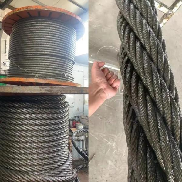 Bending 5mm 48mm Galvanized Steel Cable 6x36 WS IWRC Steel Core Ground Wire Crane Wire Rope