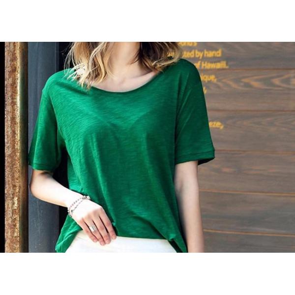 100% Cotton Women's T - Shirts Loose Fashion Color Double Car Line Charm
