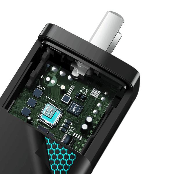 Переносное зарядное устройство 65 Вт 2 порта Малое быстрое зарядное устройство с галлиевым нитридом GaN