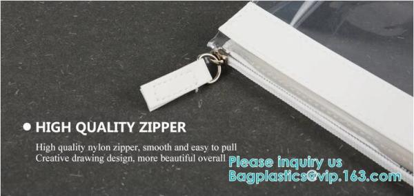 ZIPPERED BAGS, makeup cosmetic bag, travel BAG, Cosmetic Swimwear Sand beach Clear Cylinder PVC Bag For Women Makeup Tr