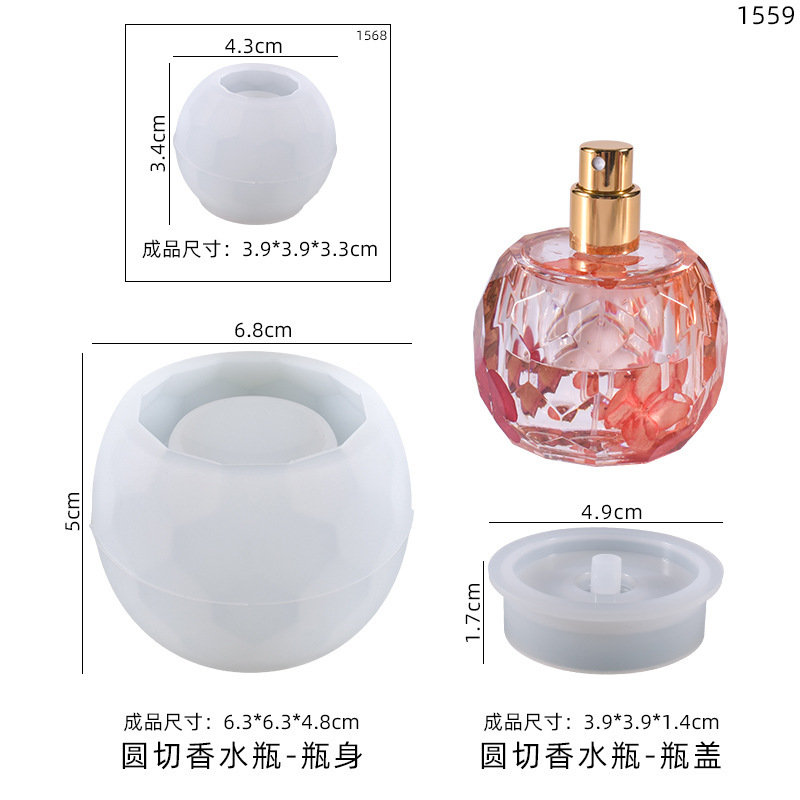 Diy Crystal Glue Drop Small Perfume Bottle Mold Cut Diamond Perfume Spray Bottle Storage Silicone Mold