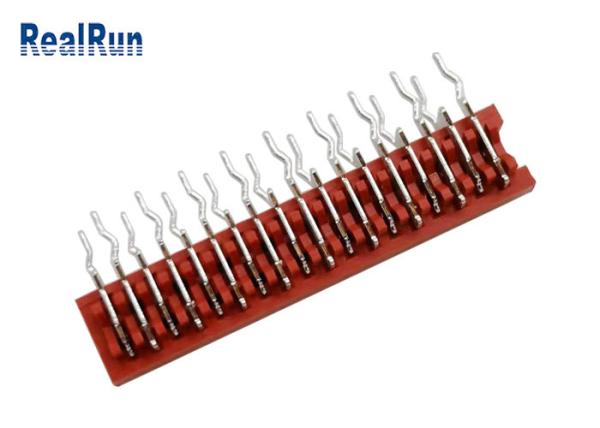 RoHS passa a soquete vermelho do conector de 1,27 milímetros Idc a inserção fêmea da curvatura de 18P 90° sem orelha