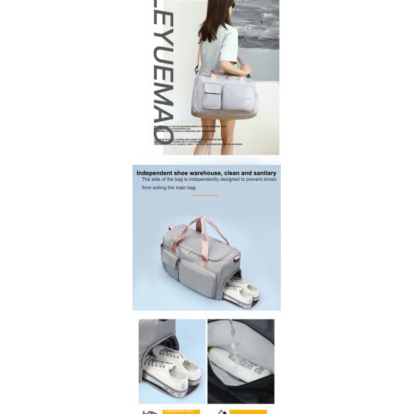 Ladies Waterproof Sports Fitness Bag Weekender Bag With Shoe Compartment