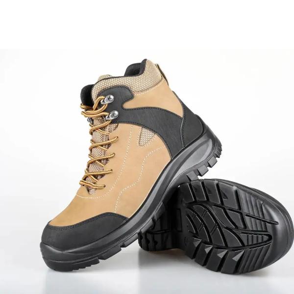 Yellow Steel Toe Cap Work Shoes CE Mens Nubuck Boots For Winter