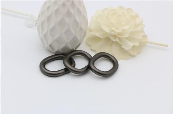 Hot sell popular gunmetal color 25.3 mm oval iron ring for handbag leather straps accessories
