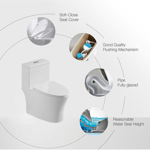 Sanitary ware Rimless Ceramic One Piece Toilet modern ceramic one piece toilet bowl for bathroom SWM8609