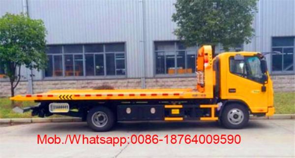 Yellow Color Wrecker Tow Truck Wheelbase 3800 Mm 5085kg Curb Weight
