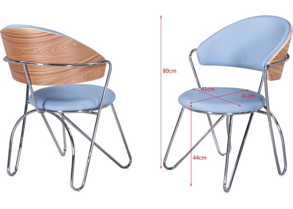 Sponge Filled Iron Pipe 80cm Faux Leather Dining Chairs