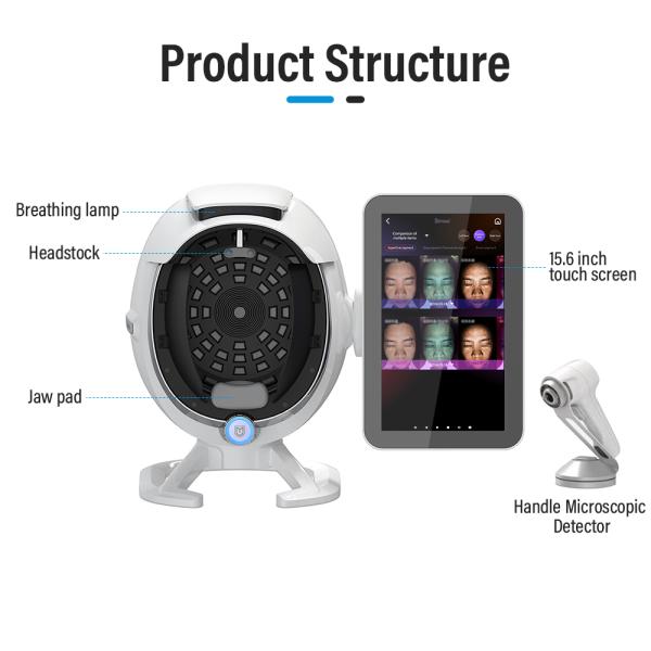 2024 New Design Beauty Salon Portable 3D Facial AI Scanner Home Use Skin Problem Analyzer Machine JC065
