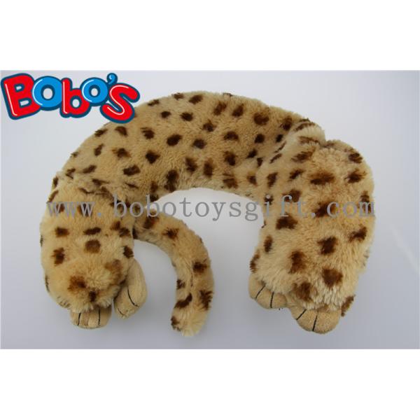 Home Products Plush Stuffed Lorpard Animal U Shape Microwave Heated Neck Pillows