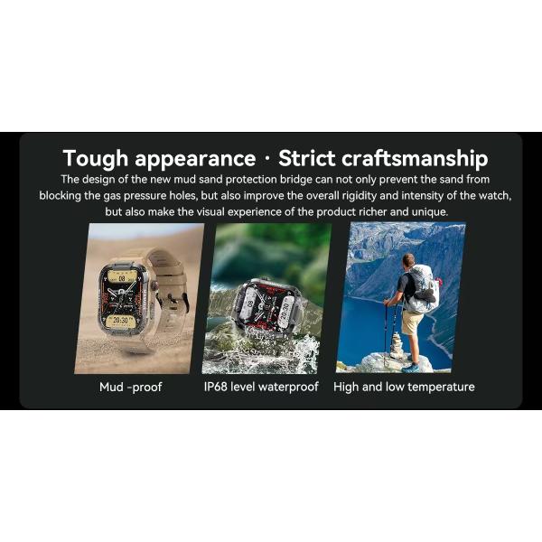 MK66 Men Smart Watch Outdoor Sport Fitness Tracker With BT Call 400mAh Big Battery