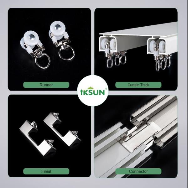 100.4*26.1mm Square Aluminium Double Curtain Track Ceiling Mounted