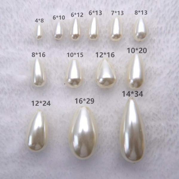 High Quality DIY Handmade  ABS Plastic Drop  White  Imitation Pearl Beads