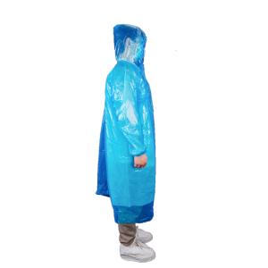 Водонепроницаемое одноразовое прозрачное PE пластмассовое платье с длинными рукавами и капюшоном