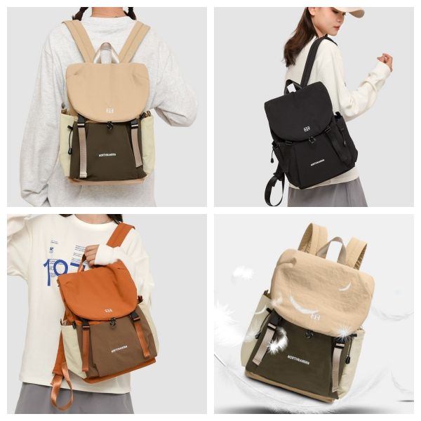 Colefa Reducing Burden Dopa-mine Color Blocking Travel Large Capacity Lightweight Commuting Leisure New Drawstring Backpack