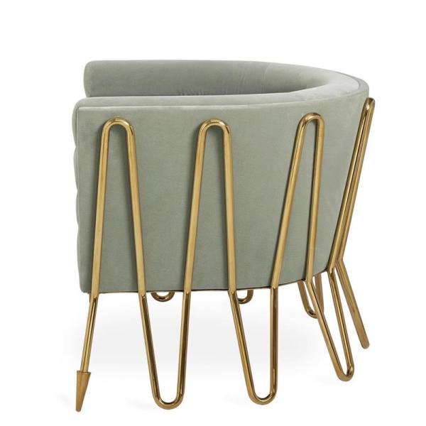 Customised Hotel Stainless Steel Single Sofa Chair With Optional Fabric And Metal Legs