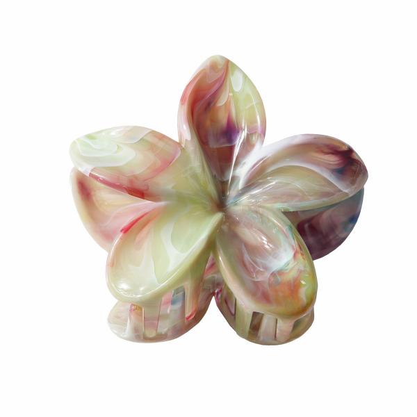 8cm marble patterned plumeria Grab Flower ponytail Hair clip Sweet hair shark clip