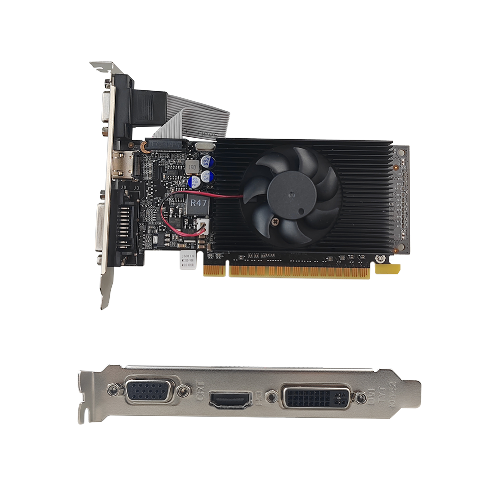 PCWINMAX New GT 210 1GB 64bit GDDR3 Low Profile Single Fan HD VGA DVI Ports Desktop Graphics Card Original PCI Express 2.0x16 GPU