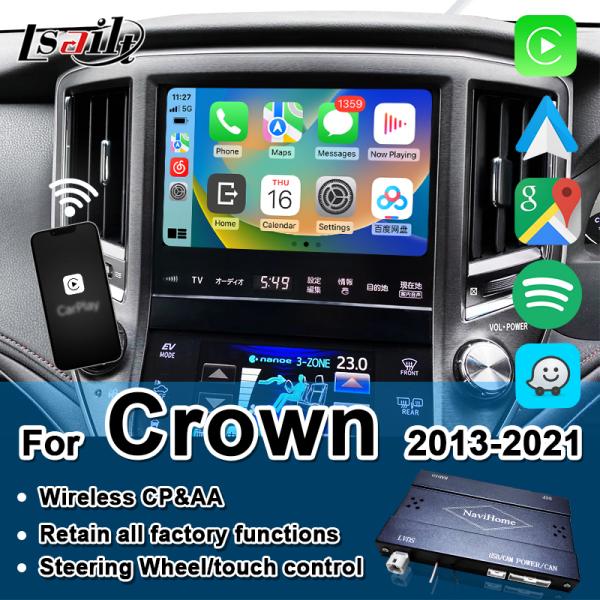 Interface Apple CarPlay Sem Fio Lsailt para Crown S210 2013-2016 AWS210 GRS210 GWS214 GWS215 Majesta Athlete Royal Saloon Suporte Câmera de Ré, Android Auto