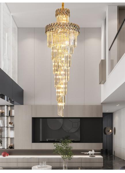 Hall Living Room Chandelier Smoky Gray Crystal Lamps art deco style gold chandelier(WH-NC-42)