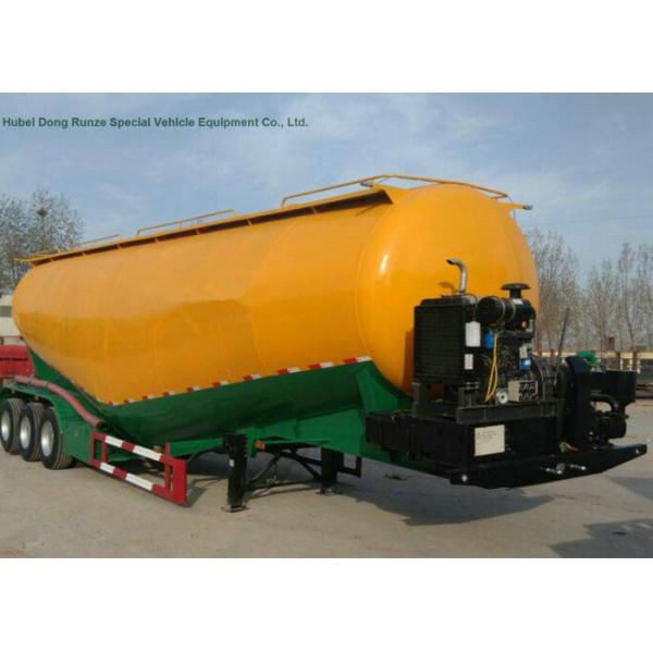 V Type Cement Hauling Trailers With Diesel Engine For Dry Powder Meterial 60 - 65 M3