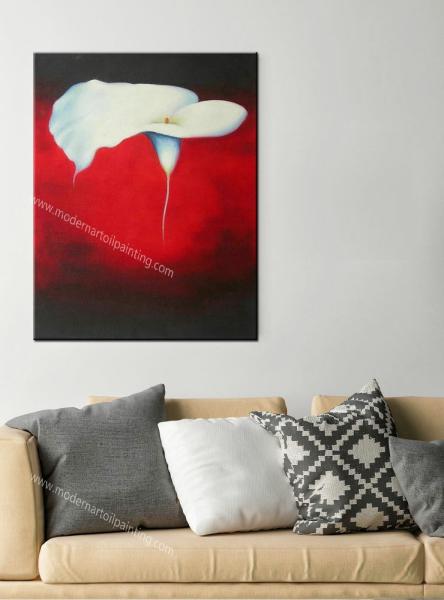 Hand Painted Abstract Floral Oil Painting Unframed Large Modern Flower Wall Art Handmade on Canvas for Sofa Decor