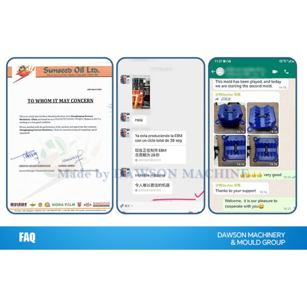 4 Screw Heating Zone Plastic Blow Molding Machine HDPE Jerrycan Bottle Production Line Clamping Force 270 KN Technology