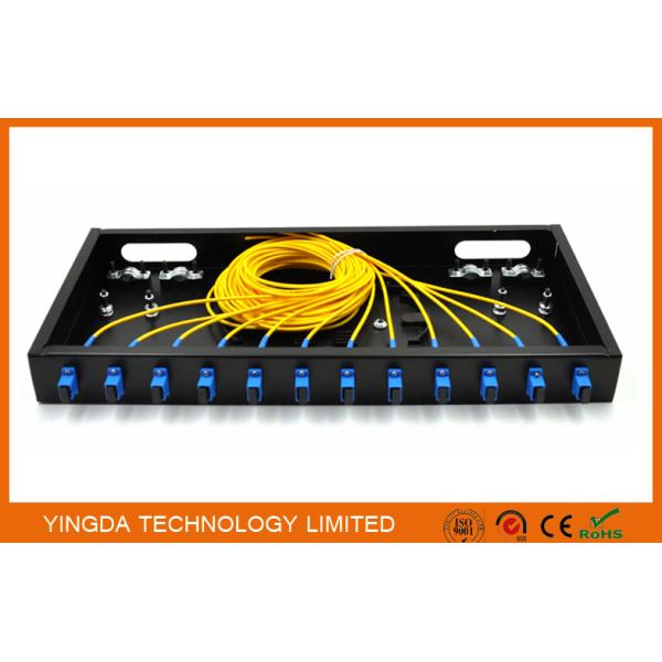 12 Port SC Complete Assembly Load Fiber Optic Patch Panel 19” ODF Black