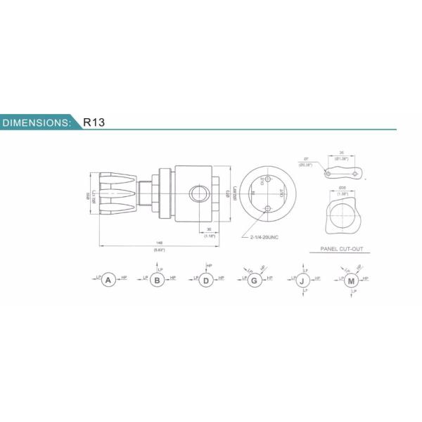Low pressure 60bar single stage nitrogen gas cylinder pressure regulator